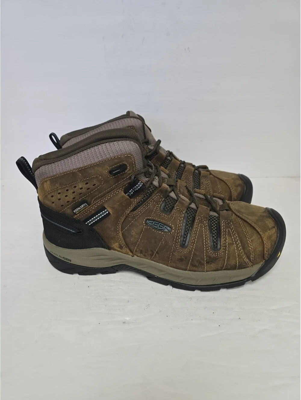 Keen Men's Flint II Waterproof Steel Toe Work Boot Cascade Brown Size 10.5D